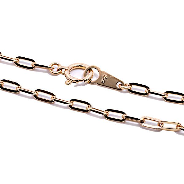 18k チェーンブレス 角アズキ ブレスレット 18cm レディース メンズ