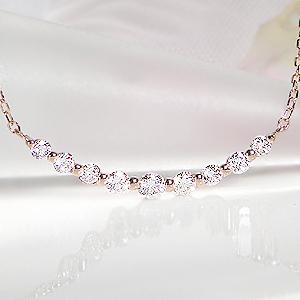 ネックレス ダイヤモンドラインネックレス 0.2カラット K18 YG/WG/PG レディース 女性 おしゃれ シンプル 4月 誕生石 プレゼント 爆買の画像