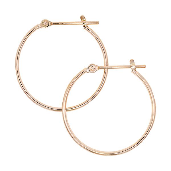 k120）日本製 フープピアス 1mm×20mm ピアス 両耳用 定番 1ペア