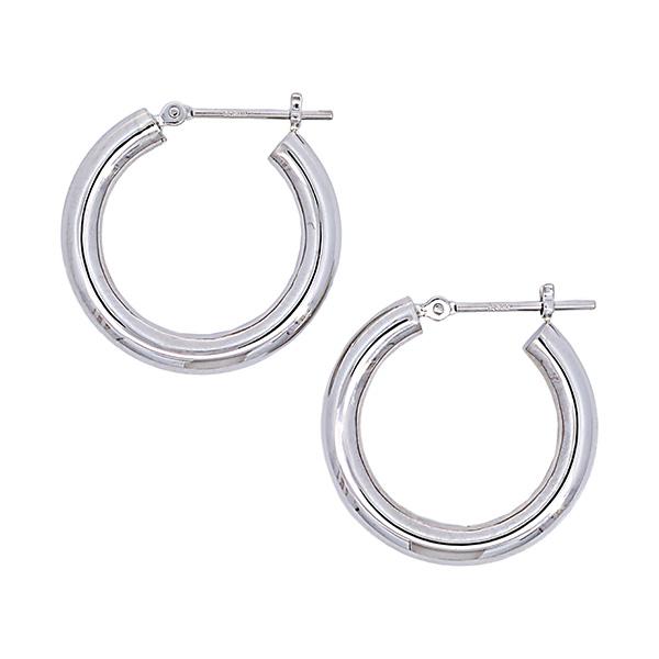 プラチナ PT900 フープピアス 3mm×20mm レディース メンズ 両耳 1ペア 太い ピアス 輪っか パイプ 地金 pt 遮断式 爆買の画像