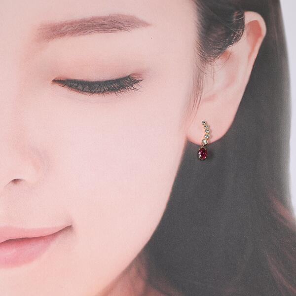 ダイヤ&ルビーのピアス　(K18) 楽天市場】K18 ルビー ダイヤモンド ピアス 特価 おひとり様限定