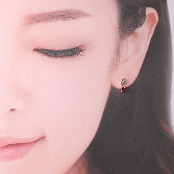 『専用です』天然 ルビー ダイヤモンド ピアス 計1.184ct K18 K18PG ルビー・ダイヤモンド ピアス | festaria（フェスタリア）