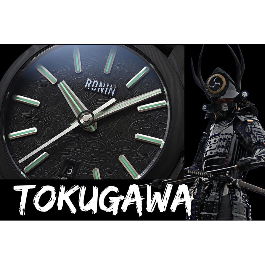 OVD RONIN 浪人 RON01 TOKUGAWA 徳川 ダマスカス 和 侍 サムライ SAMURAI 和風 刀剣 武士道 本革 黒 ブラック グレー 蓄光の画像