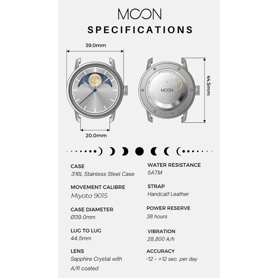 OVD MOON Infinity MN-006 AURA　月 ムーン シルバー 星空 蓄光 生活防水 マイクロブランド 香港 国内唯一取扱店の画像