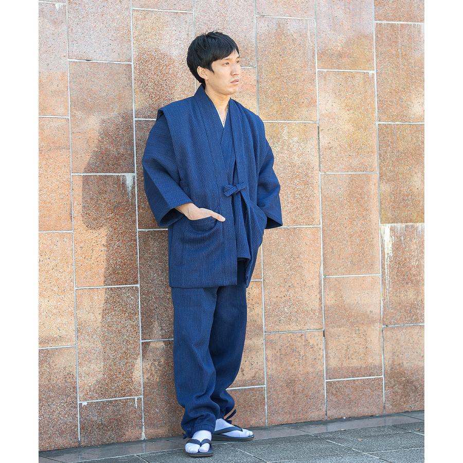 羽織 日本製 本藍染太刺子羽織  秋冬用｜wasuian2｜08