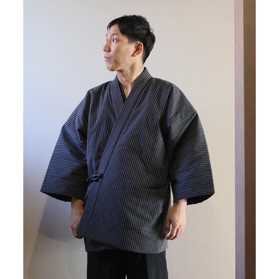 2035 はんてん 日本製 刺子織作務衣式綿入袢天 さしこおりさむえしきわ 