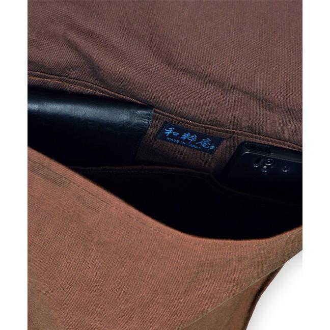 3010 頭陀袋 日本製 本柿渋染頭陀袋 和風ショルダーバッグ 通年 : 作務