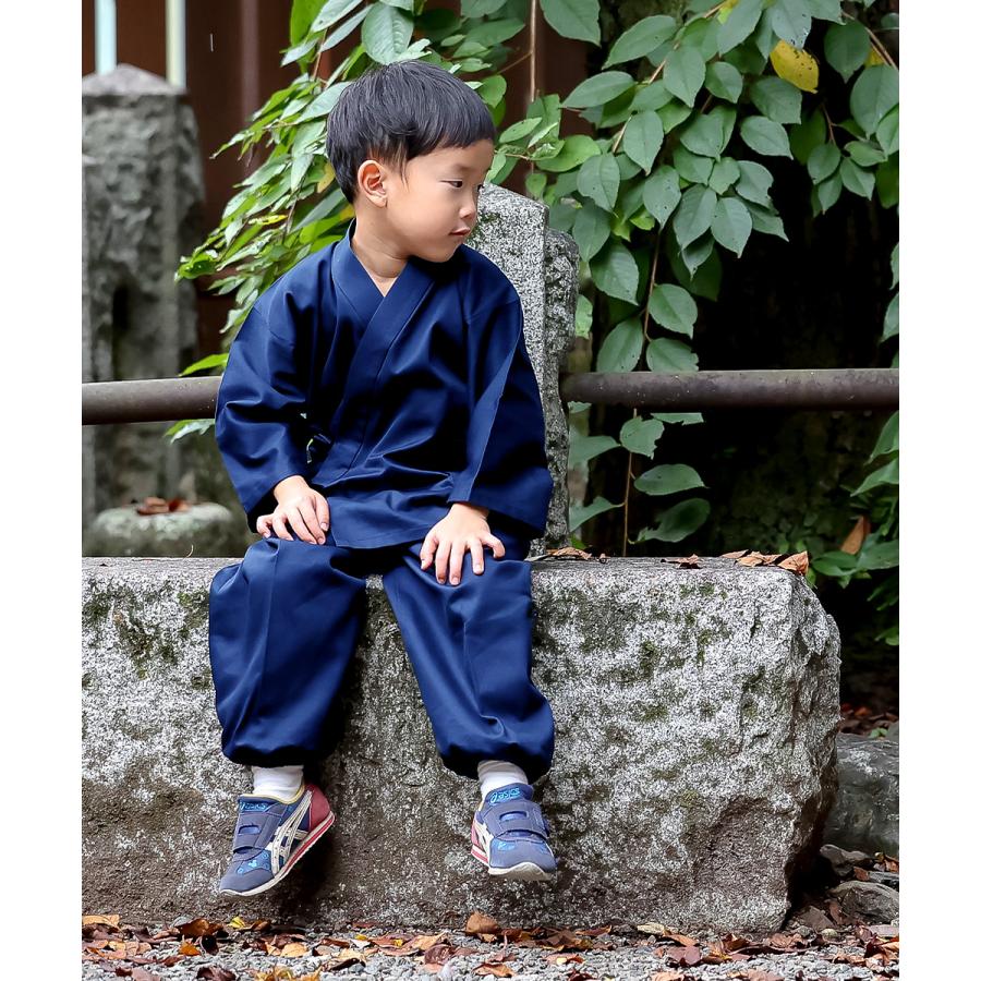 5012 作務衣 子供用 日本製 綾織作務衣 90cm 1・2歳用 通年 : 作務衣