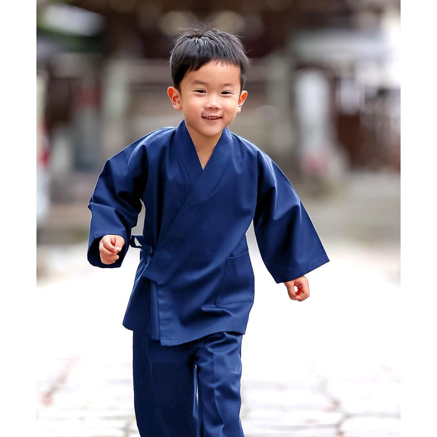 5014 作務衣 子供用 日本製 綾織作務衣 100cm 3・4歳用 通年 : 作務衣