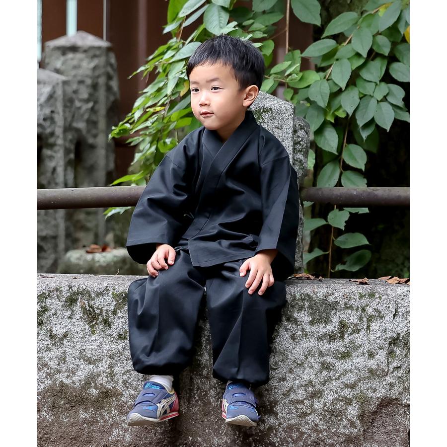 5016 作務衣 子供用 日本製 綾織作務衣 110cm 5・6歳用 通年
