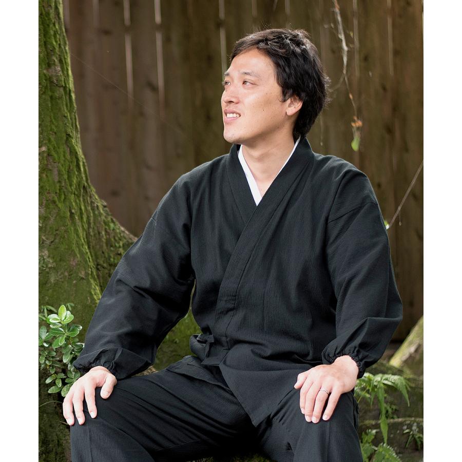 5030 作務衣 メンズ 日本製 袖・裾ゴム式綿楊柳作務衣 綿100% 春夏用