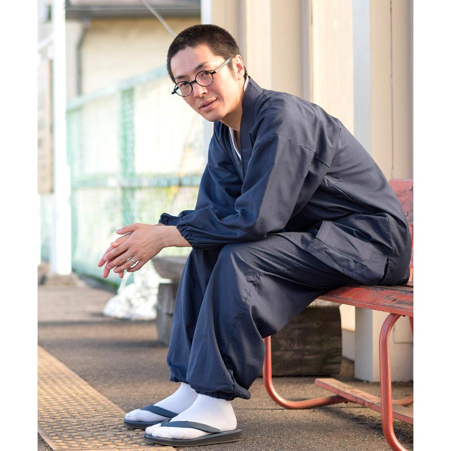 5045 作務衣 メンズ 日本製 袖裾ゴム式テト麻作務衣 : 作務衣・甚平