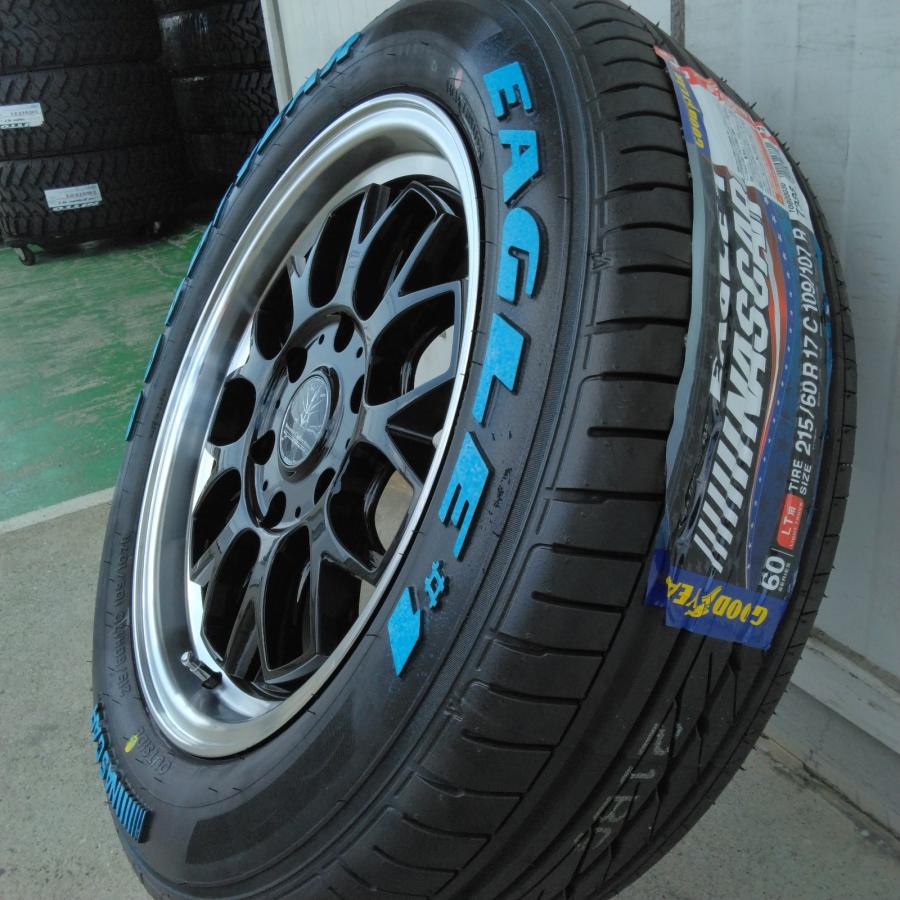 215/60R17　4本セット ハイエースグッドイヤーナスカホワイトレター グッドイヤー ハイエース200系 タイヤホイールセット ナスカ ホワイト