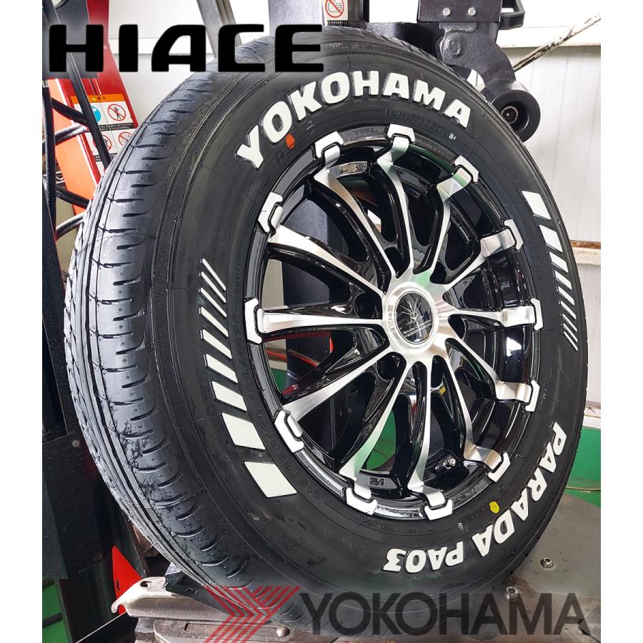 200系 ハイエース レジアスエース 16インチ タイヤホイールセット Bounty Collection BD12  ヨコハマタイヤ パラダ 215/65R16 車検対応 ホワイトレター