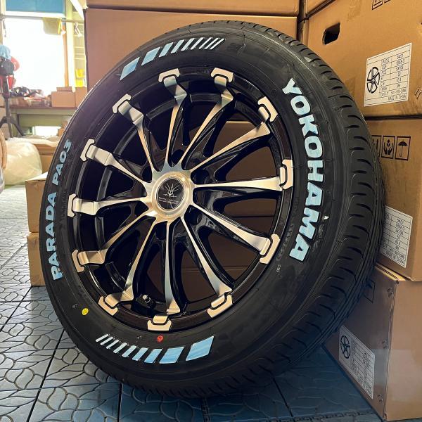 ハイエース200系 タイヤホイールセット ヨコハマ パラダ 215/65R16 ホワイトレター 車検対応 バン規格適合 16インチ BD12 4本セット 1台分の画像
