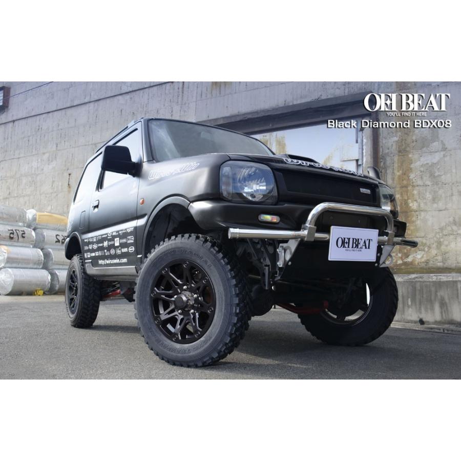 ジムニー JB23 JB64 リフトアップ車 カスタムカー 16インチ Bounty Collection BDX08 トーヨーオープンカントリーMT 225/75R16 ホワイトレターの画像