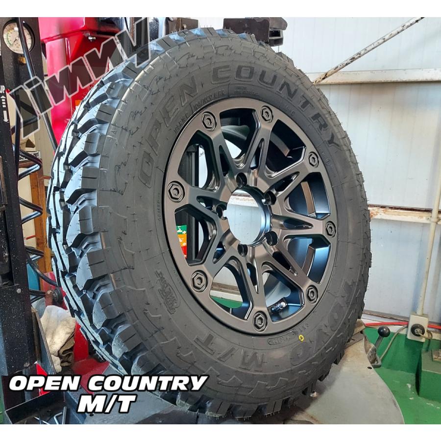 夏・お店屋さん ジムニー用 サマータイヤ トーヨー オープンカントリー M/T 195R16C 104/102Q ブラックレター M/T-Rパターン ワーク クラッグ S1J 5.5-16 送料込☆TOYOオープンカントリーM T-R☆195R16C☆新品ホイールセット