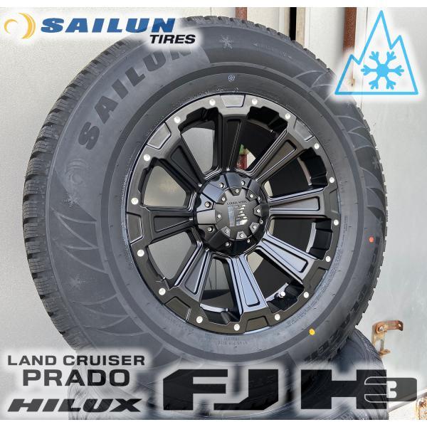 即納 スタッドレス プラド ハイラックス FJ サーフ H3 タイヤホイールセット 17インチ SAILUN WST3 265/65R17｜wat2｜03