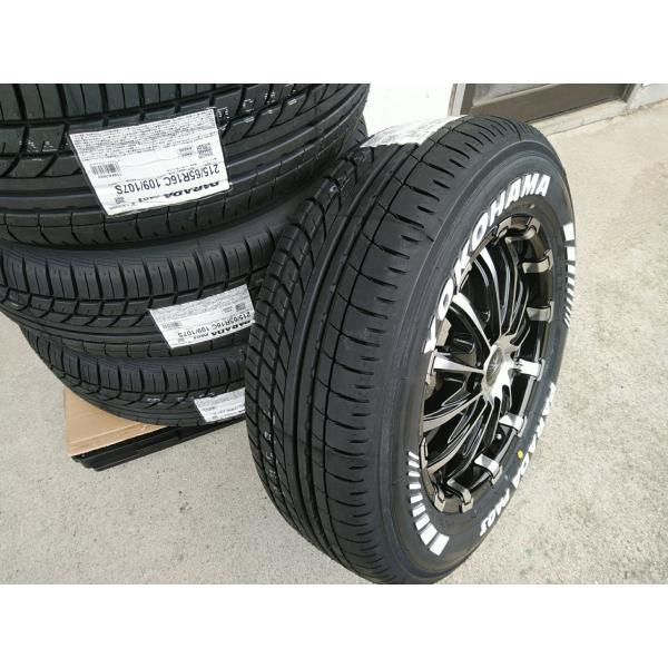 200系 ハイエース レジアスエース 16インチ タイヤホイールセット Bounty Collection BD12  ヨコハマタイヤ パラダ 215/65R16 車検対応 ホワイトレターの画像