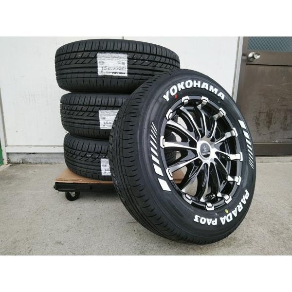 新品4本セット 200系 ハイエース用 タイヤホイール 車検対応 215/65R16 ヨコハマタイヤ パラダ 16インチ BD12 ブラックの画像