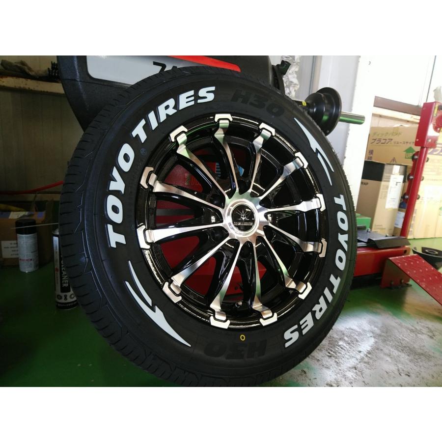 車検対応 ハイエース200系 タイヤホイール 新品4本セット トーヨータイヤ H30 215/65R16 ホワイトレター 16インチ BD12の画像