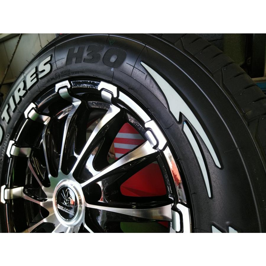 車検対応 ハイエース200系 タイヤホイール 新品4本セット トーヨータイヤ H30 215/65R16 ホワイトレター 16インチ BD12の画像