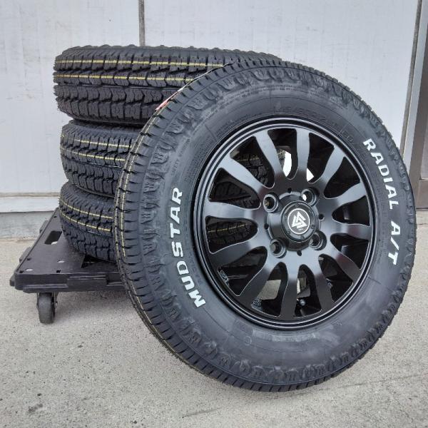 アトレーの純正新品145/80R12タイヤ・ホイール４本セット MUDSTAR 軽自動車 12インチ タイヤホイール N-VAN アクティ ハイゼット
