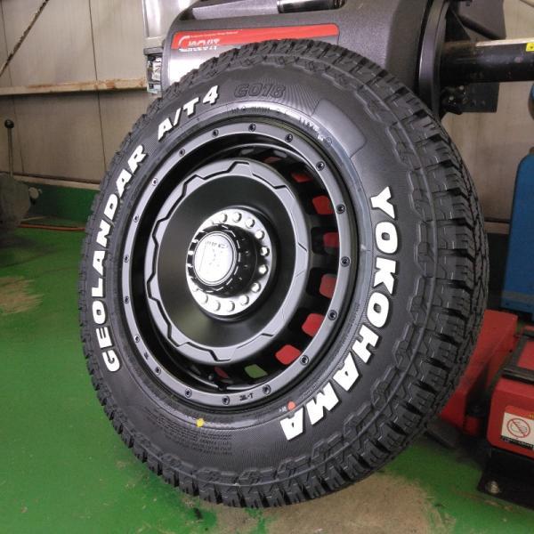 ジムニー JB23 JB64 タイヤホイール ヨコハマ ジオランダー A/T4 G018 185/85R16 ホワイトレター 16インチ SwaGGer 爆買の画像