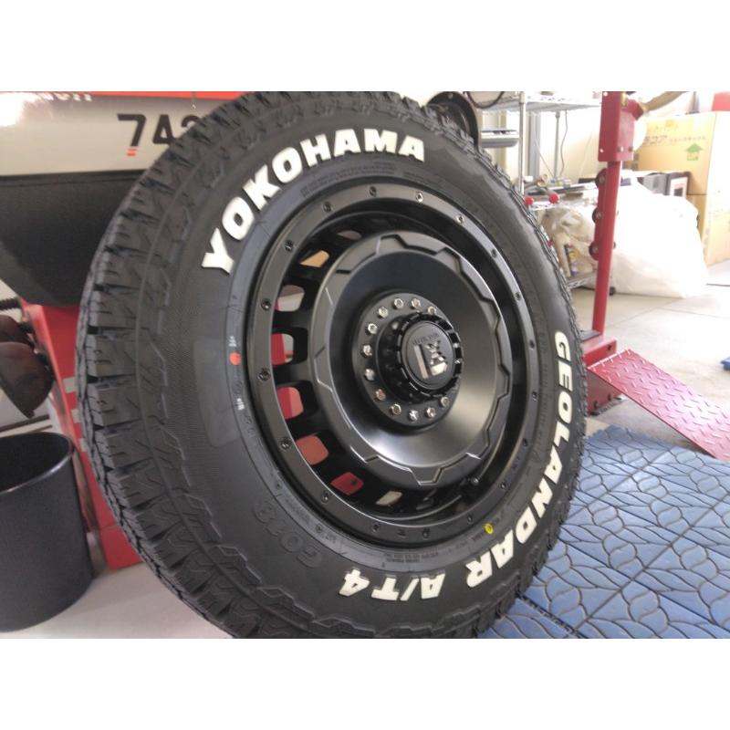 ジムニー JB23 JB64 タイヤホイール ヨコハマ ジオランダー A/T4 G018 185/85R16 ホワイトレター 16インチ SwaGGer 爆買の画像