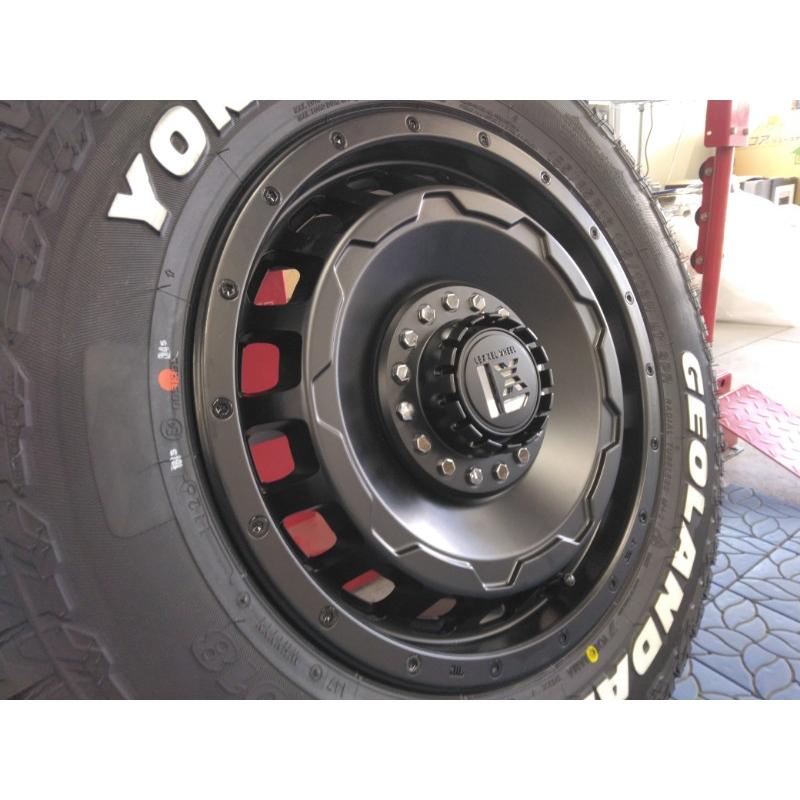 ジムニー JB23 JB64 タイヤホイール ヨコハマ ジオランダー A/T4 G018 185/85R16 ホワイトレター 16インチ SwaGGer 爆買の画像