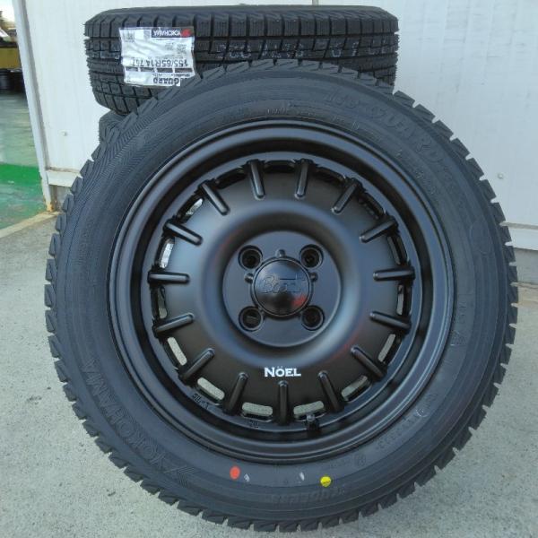 新品 N-BOX タント スペーシア サマータイヤ ホイール4本セット 155/65R14 ヨコハマ アイスガード IG52 Bounty Noel マットブラック 14インチ｜wat2｜04