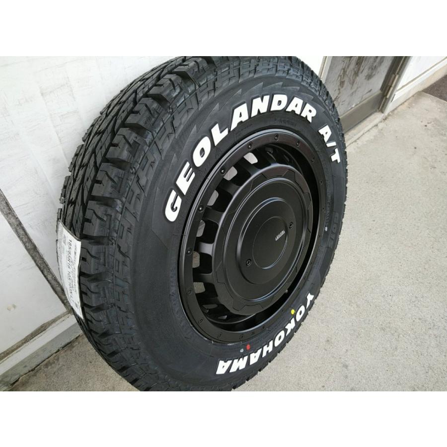 ジムニー JB64 JB23 タイヤホイール ヨコハマ ジオランダー A/T G015 185/85R16 ホワイトレター 16インチ SwaGGerの画像