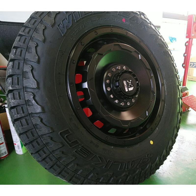 人気 ジムニー シエラ タイヤホイールセット ファルケン ワイルドピーク AT3W 225/75R16 LEXXEL SwaGGer 16インチの画像