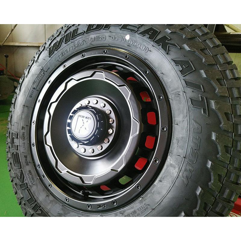 人気 ジムニー シエラ タイヤホイールセット ファルケン ワイルドピーク AT3W 225/75R16 LEXXEL SwaGGer 16インチの画像