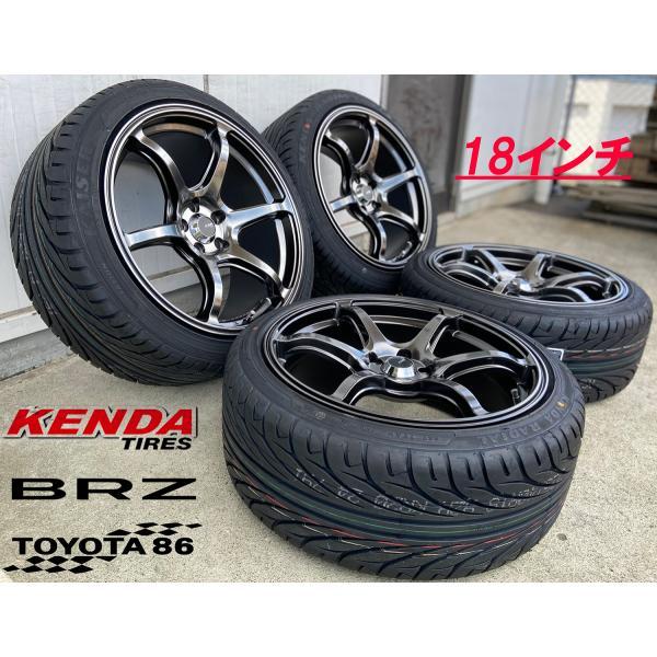 86 タイヤホイール 新品4本セット Acht-6 KENDA KR20 225/40R18 235 