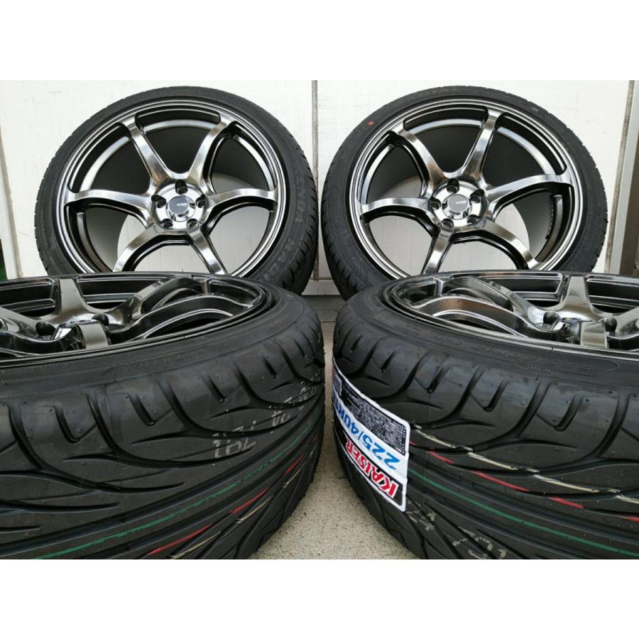 86 BRZ タイヤホイールセット 18インチ Acht-6 クロニウムブラック KENDA KR20 F: 225/40R18 R: 235/40R18 新品4本set｜wat｜03