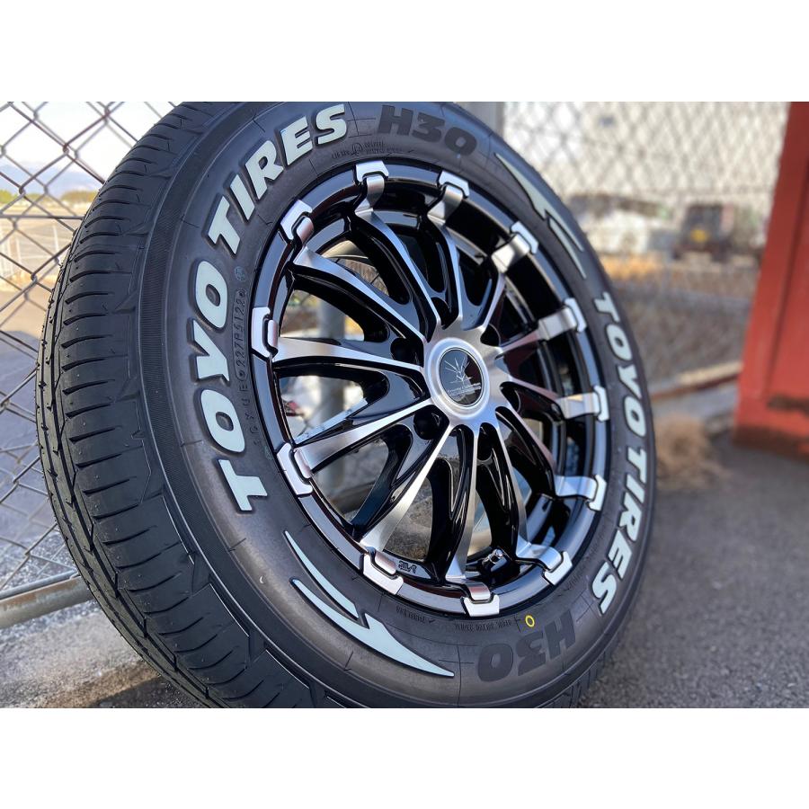 TOYO TIRES H20 215/65R16 タイヤ 4本セット ハイエース デイトナ 16インチ ブラック レッド＆ブルー ライン トーヨー