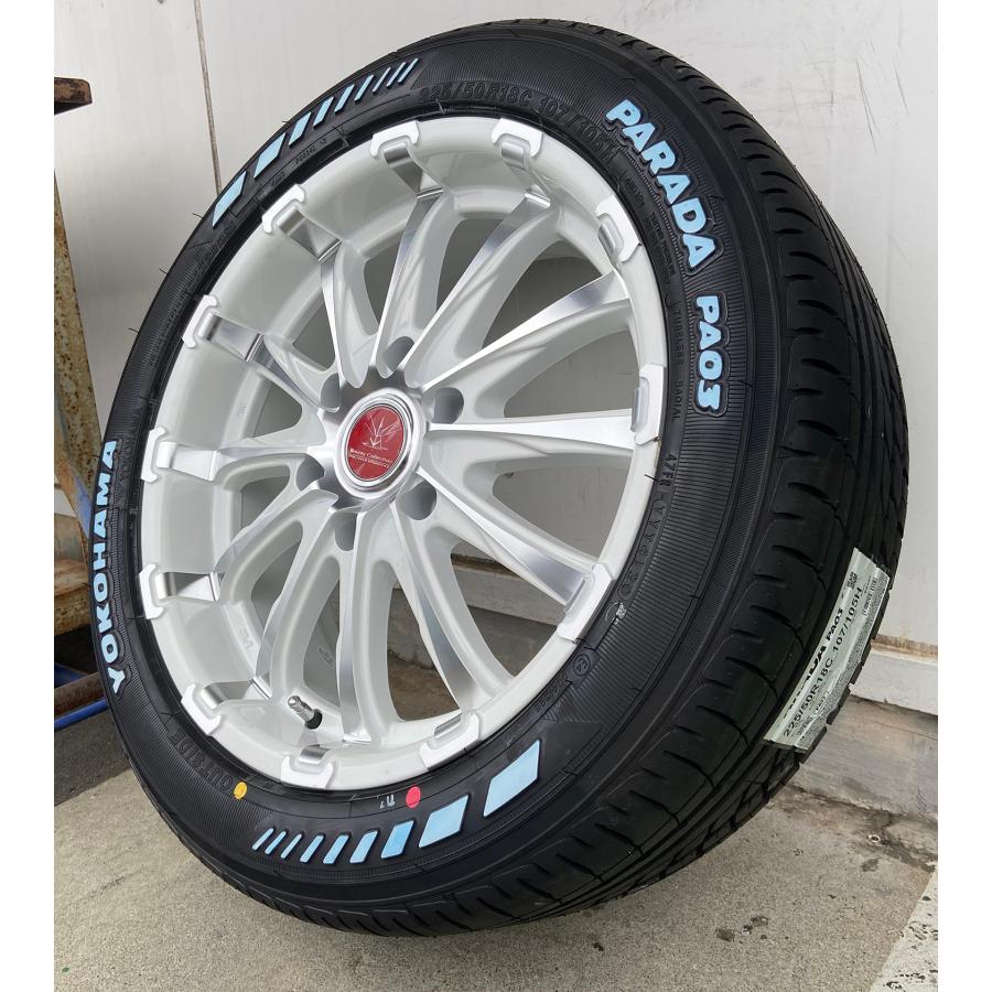 ヨコハマ　パラダ　ホワイトレター　225/50R18 2022年製　中古　2本 PARADA PA03 ハイエース200系 タイヤホイール ヨコハマ パラダ