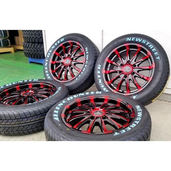 美品 車検対応 レッド 200系ハイエース レジアスエース タイヤホイール 