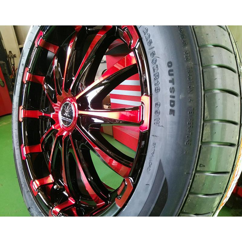 200系ハイエース レジアスエース タイヤホイール 18インチ BD12 レッド