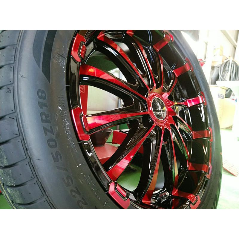 18インチ　ハイエース　ホイール 200系ハイエース レジアスエース タイヤホイール 18インチ BD12 レッド