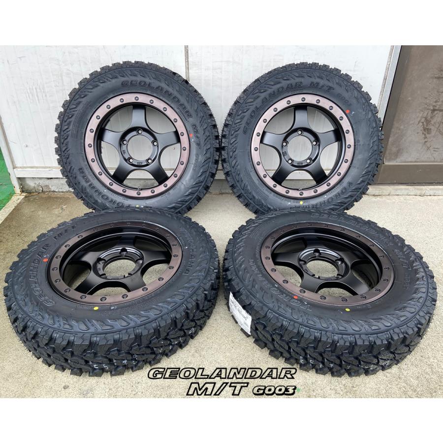 ジムニー タイヤホイール 16インチ JB64 JB23 JB22 JA12 JA11  新品 4本セット ヨコハマ ジオランダー MT G003 185/85R16 175/80R16 195R16 マッドタイヤ｜wat｜02