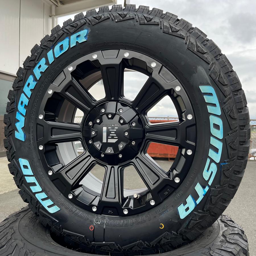 デリカ D5 RAV4 エクストレイル クロスロード タイヤホイールセット 16インチ DeathRock デスロック モンスタ マッドウォーリア 215/70R16 ホワイトレター｜wat｜03