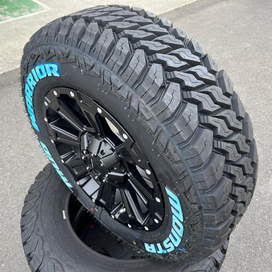 リフトアップ必須！ 200系ハイエース レジアスエース タイヤホイール 16インチ DeathRock モンスタ マッドウォーリアー 215/70R16 ホワイトレターの画像