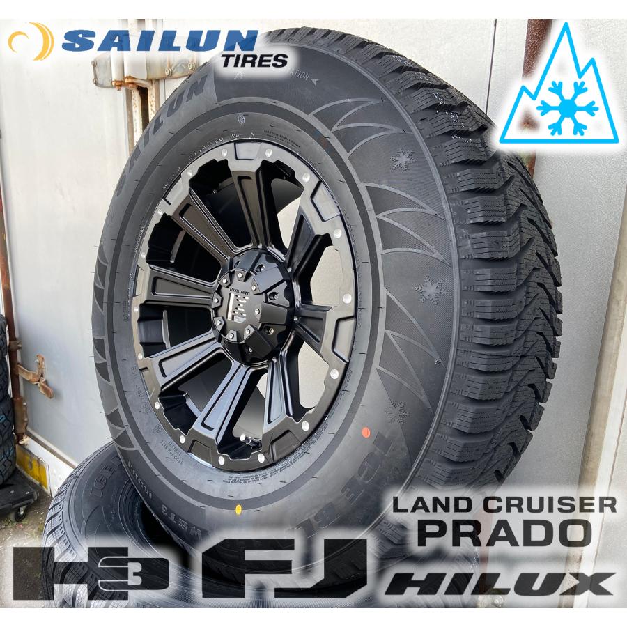 即納 スタッドレス プラド ハイラックス FJ サーフ H3 タイヤホイールセット 17インチ SAILUN WST3 265/65R17｜wat｜05