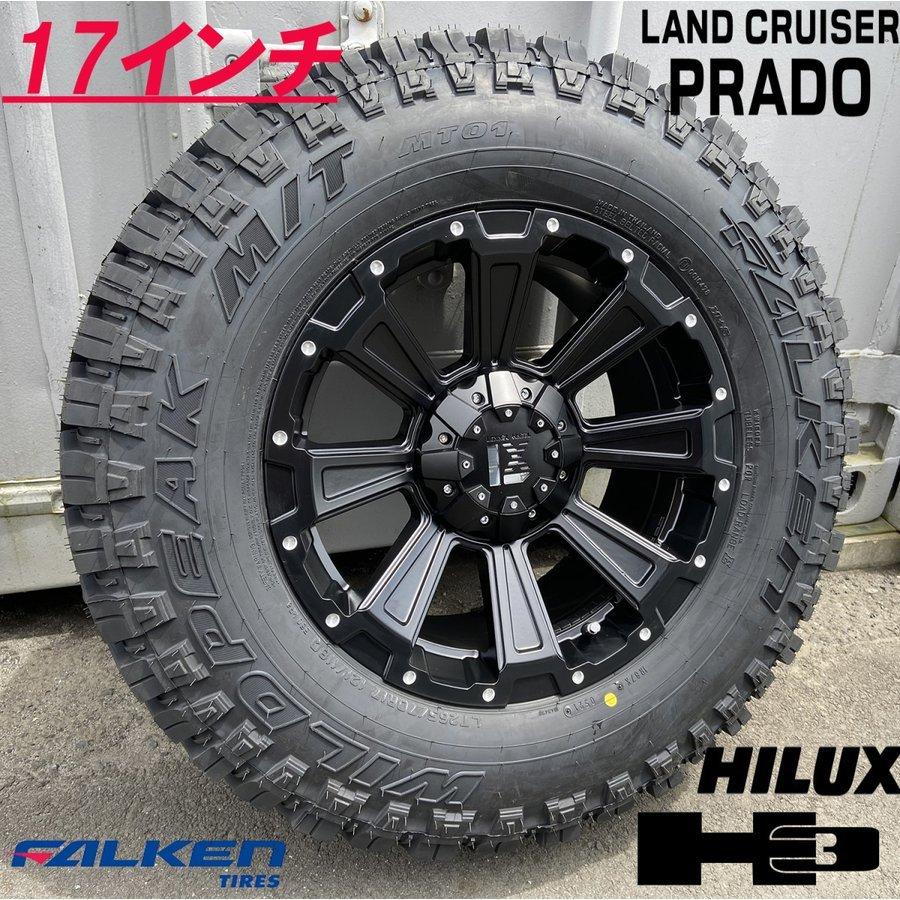 ハイラックス - プラド FJ H3 タイア車輪仕掛ける 17in DeathRock FALKEN Wildpieak MT01 265/70R17 285/70R17 自動車-夏タイヤ、ホイールセット