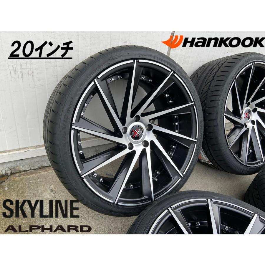 20インチ ブラックホイール ハンコックタイヤセット ハンコック（HANKOOK） アルファード ヴェルファイア フーガ