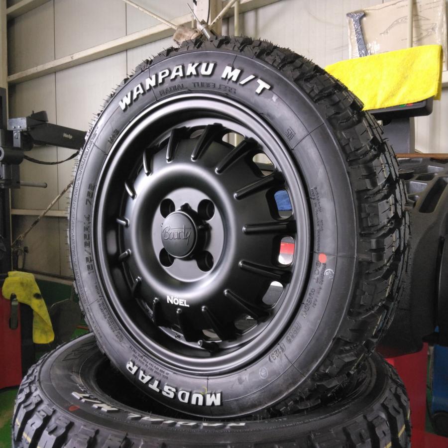 軽トラ 軽バン ハイゼット エヴリィ アトレー MUDSTAR WANPAKU MT 155/65R14 14インチ タイヤホイールセット ホワイトレター NOEL ノエル｜wat｜03