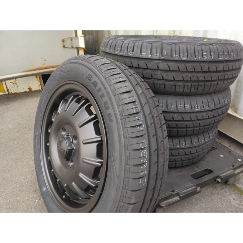 新品4本 155/65R14 SAILUN ATREZZO ECO 夏タイヤホイールセット 14インチ NOEL NBOX タント ムーヴ スペーシア ルークスの画像