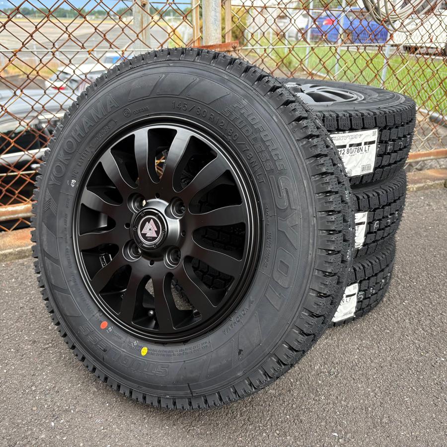 【新品】2024年製 YOKOHAMA SY01 145/80R12 80/78N LT 12インチ スタッドレス 4本 アトレー ハイゼット スクラム エブリィ等　(MTO362) クレジットカード QRコード決済可能 wat_mito-mudxii-sy01v-014